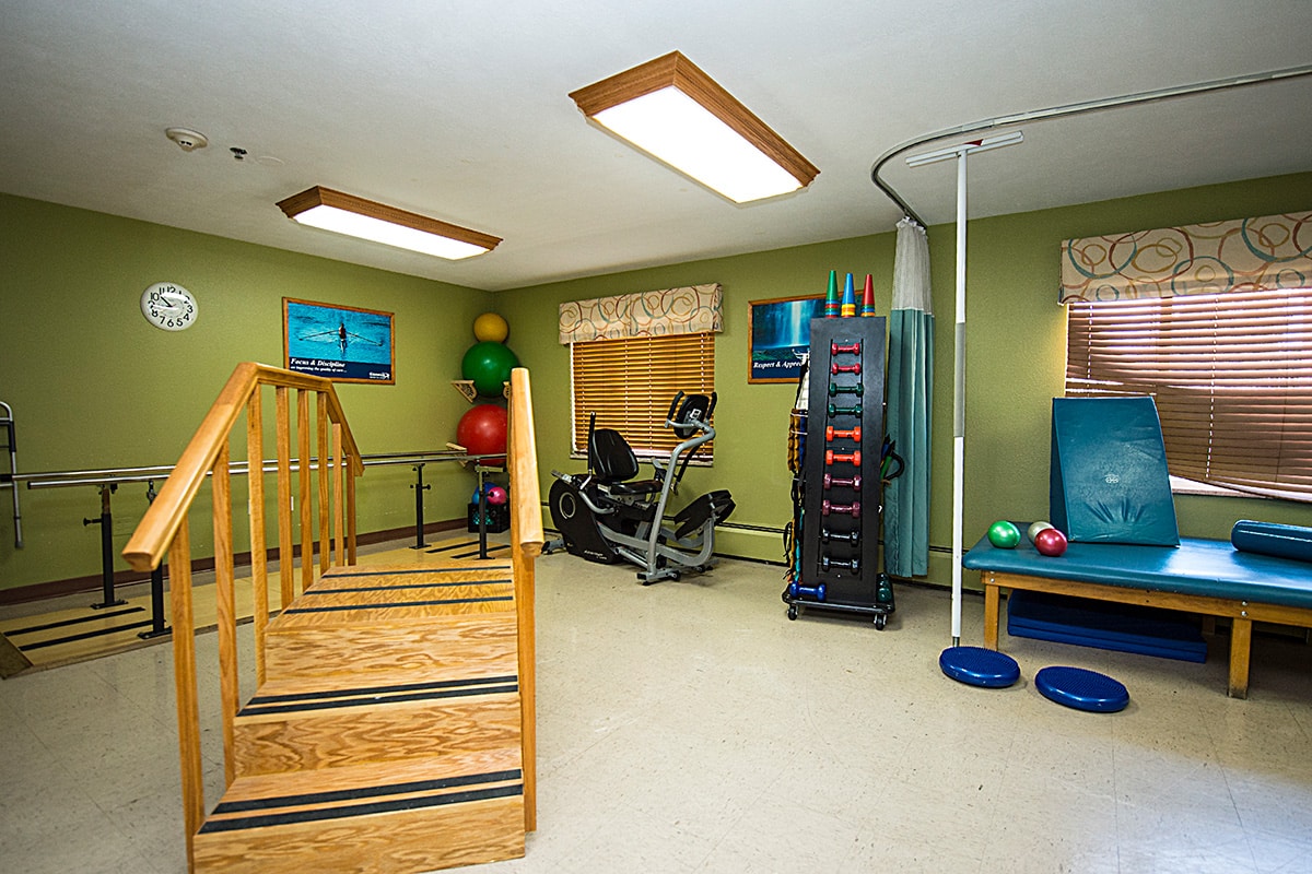 rehab gym at Westwood Post Acute facility