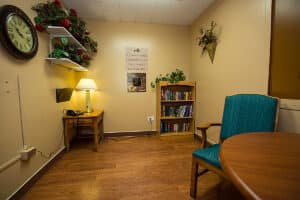 common visiting area Westwood Post Acute facility